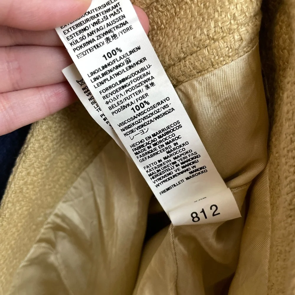 Zara Linen Cargo Skirt with Front Slit 12 - Picture 13 of 13